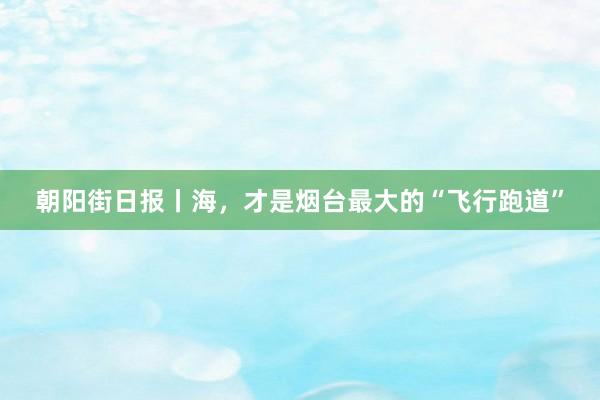 朝阳街日报丨海，才是烟台最大的“飞行跑道”