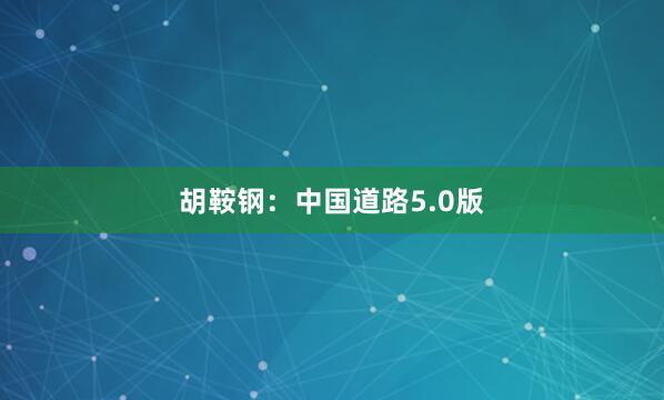 胡鞍钢：中国道路5.0版