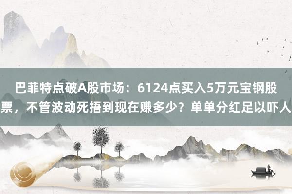 巴菲特点破A股市场：6124点买入5万元宝钢股票，不管波动死捂到现在赚多少？单单分红足以吓人