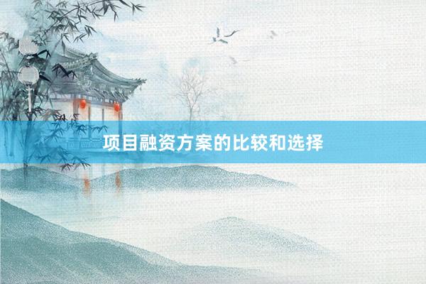 项目融资方案的比较和选择