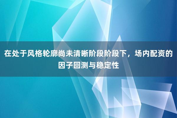 在处于风格轮廓尚未清晰阶段阶段下，场内配资的因子回测与稳定性