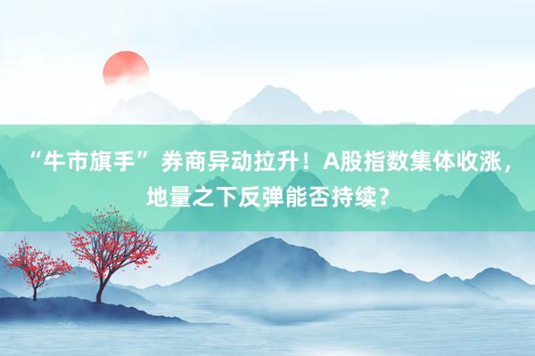 “牛市旗手” 券商异动拉升！A股指数集体收涨，地量之下反弹能否持续？