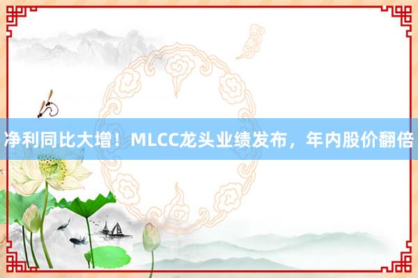 净利同比大增！MLCC龙头业绩发布，年内股价翻倍