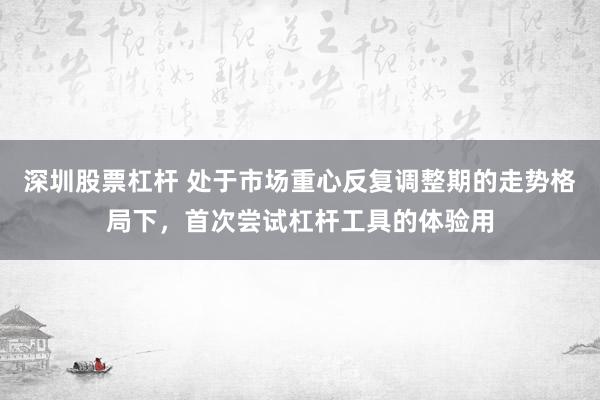 深圳股票杠杆 处于市场重心反复调整期的走势格局下，首次尝试杠杆工具的体验用