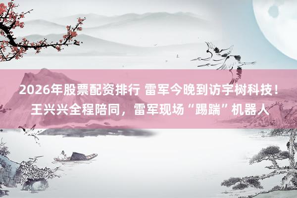2026年股票配资排行 雷军今晚到访宇树科技！ 王兴兴全程陪同，雷军现场“踢踹”机器人