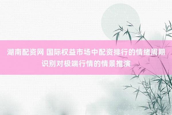 湖南配资网 国际权益市场中配资排行的情绪周期识别对极端行情的情景推演
